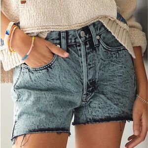 NWT Edwin Anthropologie Cai Cut Off Shorts in Distress Mint